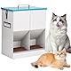 MUYIRTED Futterautomat Katze 2 Näpfe, 10L Futtertröge, Katzenfutterspender Für Katzenfutter Aus Metall, Trockenfutter Automat Für Katzen Und Kleine Hunde, Kaninchen, Futterstation Katzen