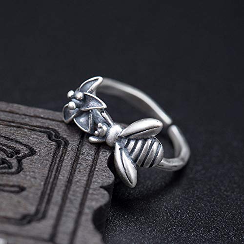 Bague réglable taille des bijoux minimalistes en argent S925 feuillage