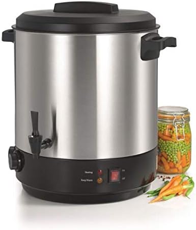 Stérilisateur Électrique Inox 32 Litres 2100 W SEQUOIA – Avec Robinet, Timer 120 Min & Thermostat Réglable – Idéal Bocaux, Vin Chaud, Apéro