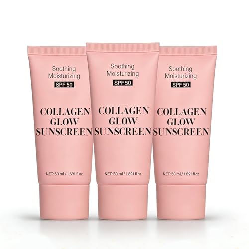 Exhoden Collagen Sunscreen SPF 50, Moisturizer Sunscreen for Face, Broad Spectrum Sunscreen for Face & Body, Lightweight Non-Sticky Hydrating Lotion,Travel Size (1pc)