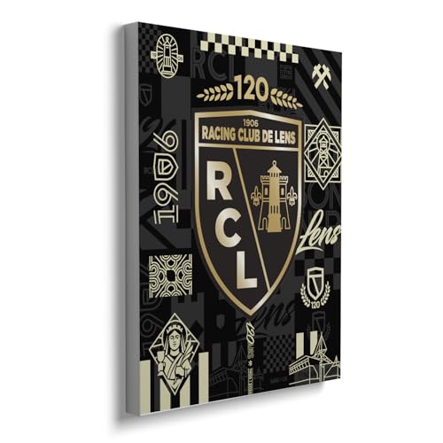 Toile Racing Club de Lens – Édition 120 Ans | Produit Sous Licence Officielle | Format 50x40 cm | Édition historique 120 ans | Fabriqué en France | Décoration Supporters – Personnalisation Prénom