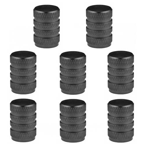 AQSQWQ 8 Stück Ventilkappen Auto Ventildeckel, Aluminium Auto-Reifen Autoventil Radventilkappen Ventilabdeckung Reifenventil-Kappen in Grau, PKW, SUV, Motorrad UVM