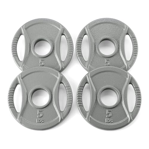 Image of Amazon Basics 2-Inch Olympic Grip Weight Plates, Cast Iron, for Powerlifting, CrossFit & Strength Training