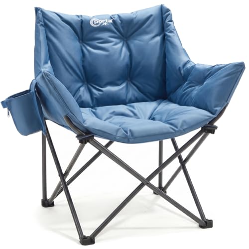 Silla Plegable para Camping Oversized Acolchonada Portal, Capacidad 350 lbs, Azul
