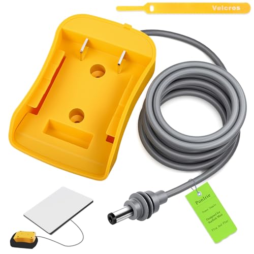 Ponlrie Starlink Mini Adapter for DeWalt 20V Battery- 3.2FT Portable Power Cord Adapter Accessories, Plug & Play Starlink Mini Accessories, 18AWG DC Power Cable (Yellow)