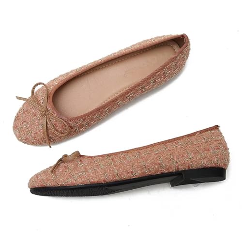 SAILING LU Women's Cute Bowknot Ballet Flats Round Toe Flat Shoes Comfortable Dress Shoes Wear to Work Slip On Memory Foam Loafers Dressy Office Shoes2