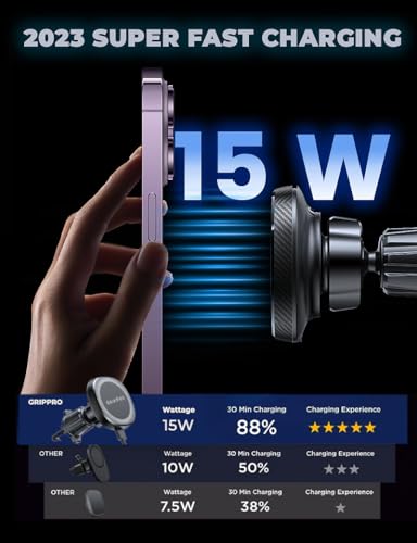 Image of for Magsafe Car Mount Wireless Charger 15W Car Charger for iPhone Magnetic Car Phone Holder Mount with Wireless Fast Charging Compatible for iPhone 14 13 12 with Cooling Fan