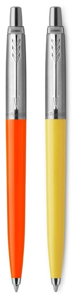 Parker Jotter Originals Ballpoint Pens | Orange & Yellow Sunny Barrels | Blue Ink | Set of 2 | Gift Boxed