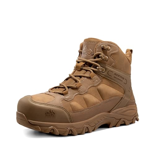 NORTIV 8 Waterproof Steel Toe Boots for Men Slip Resistant Safety Industrial Boots Paladin-Steel 8 Coyote