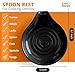Ceramic Spoon Rest - 5 Inch Black Spoon Holder for Kitchen Counter - Perfect for Spoons, Ladles, Tongs, Spatulas, and Utensils