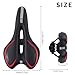 Comfortable MTB Gel Seat Mountain Bike Saddle MTB Saddle Mountain Bike Seat Gel Bikes Seats Breathable & Soft & Waterproof Bike Saddle Cushion for Men and Women - Red