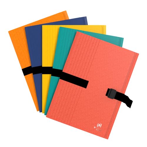 10 Stück Schnellhefter Bicolor Recyc+ 24 x 32 cm, 1 Klappe, Clip-Gurt, verschiedene Farben (5)
