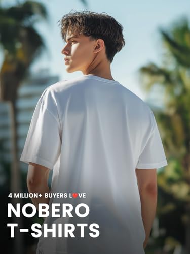 Image of Nobero 100% Cotton Oversized T Shirts for Men Stylish | Oversized Fit | Solid T Shirts for Men 180 GSM Combed Cotton | Round Neck Half Sleeve