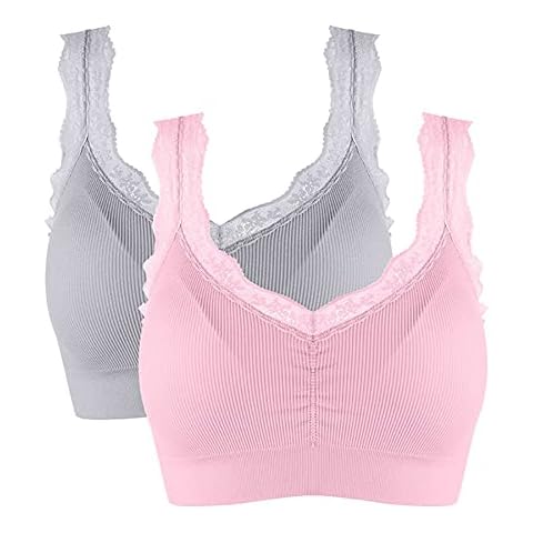 Litthing Sujetador Deportivo Encaje Sin Costuras Confort Bra Push Up Cover