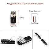 TYUMEN 12 Pcs 2 Pin 2 Way Universal Compact No-Wire-Stripping Toolless Spring Wire Connectors, Quick Splice Universal Wire Wiring Connector for AWG 2024