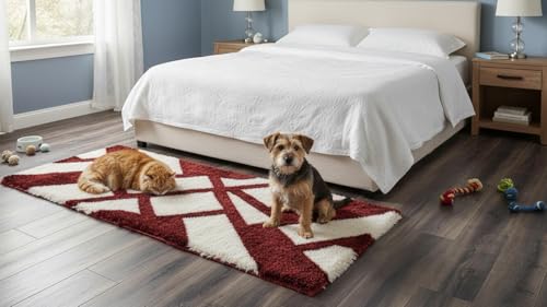 Image of Fluffy Silky Micro Fiber Polyster Carpet /Runner for Bedroom, Study Room, Playing Room, Guest Room ETC. 2x5 Feet, (P-3)