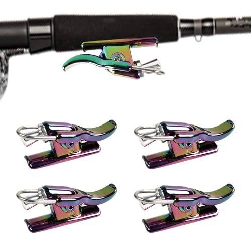 HSOKEW Castease Pro for Casting, 4Pcs Sea Fishing Casting Trigger Surf Fishing Trigger Aid Thumb Button, Cannon Clip Fixed Spool Casting Aid Fishing Accessories for Security Finger Protector, Colorful