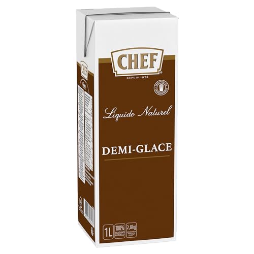 CHEF Signature Fond Demi-Glace, Flüssige Braune Grundsauce, 100% Natürliche Zutaten, Servierfertig, 1er Pack (1 x 1L)