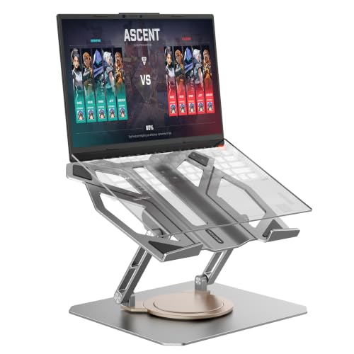 Image of OMOTON Heavy Laptop Stand for Desk, 360 Rotating Aluminum Gaming Riser