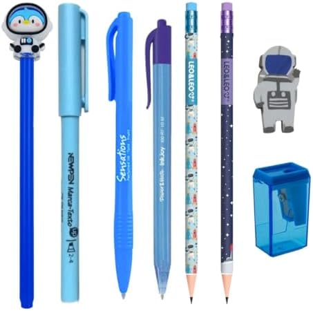 Kit Papelaria Fofa Plannet Astronauta Kawaii Lapis Borracha Apont...