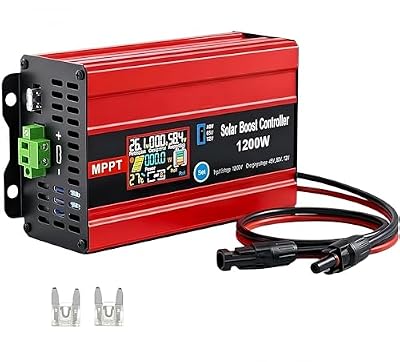 1200W Boost MPPT Solar Charge Controller 30A 48V 60V 72V LCD Regulator