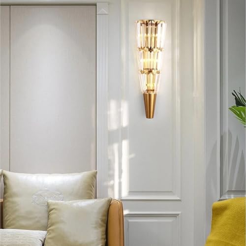 Image of Harold Electricals Metal, Crystal Strobile Wall Light for Living Room, Dining Hall & Bedroom | Premium Indoor Decorative Wall Light | Home Decor Hanging Light (Medium)