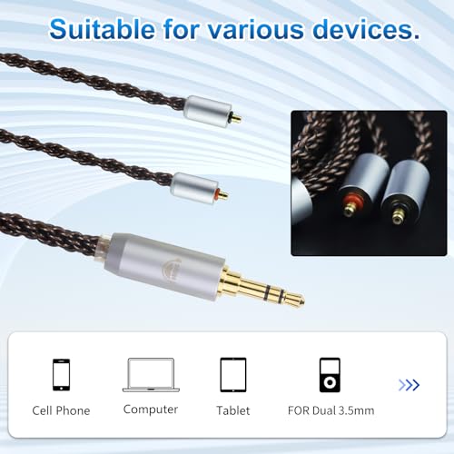 Image of okcsc ETYMOTIC lPX T2 8 Core Upgarded OFC Audio Cable Pure Copper Alloy Earphone Cable for Westone Linum BAX T2 lPX Cable for ETYMOTIC EVO UE Live Am PRO X10-30 PRO X10-50 MACH 10-80 3.5MM 3.94FT