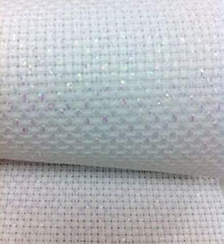 Image of 59 inch x 1 Yard 14ct Counted Cotton Aida Cloth Cross Stitch Fabric (White Opal)