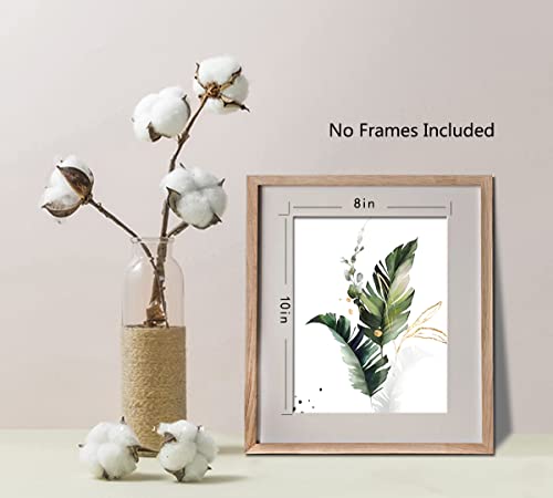 Wall Art Botanical Canvas Print Pictures Watercolor Floral Artworks Leaves Plant Boho Paintings 8X10 Inches Set Of 6 Unframed For Kitchen #TOP2