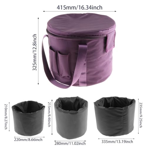DYNWAVE Crystal Singing Bowls Carry Case Sound Bowl Case Comfortable Carry Tote Thick Padded Travel Bag with Linings for Outdoor Yoga, 14 inch