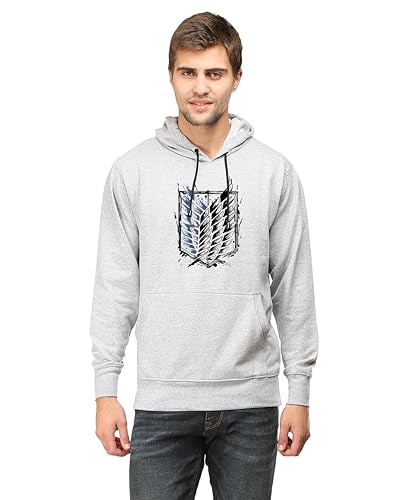 Image of Khakey Mens Cotton Hoodies | Cotton Sweatshirt with Hood | Attack on Titan Hoodies | Anime Hoodies for Men | P18