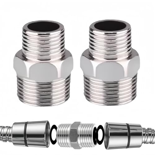 2PCS Shower Hose Connectors Male to Female,Threaded Connecto