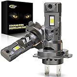 Cougar Motor H7 Bulbs, No Adapter Required 1:1 Mini Size H7 Fog Bulb with Cooling Fan 6500K White Plug and Play Auxiliary Fog Lights Off-raod Use Pack of 2
