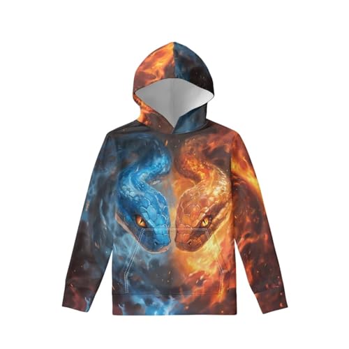 Image of WELLFLYHOM Boys Hooded Sweatshirts Hoodie Pullover Cool Graphic Crewneck Blouses Size 6-16