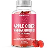 MAV Nutrition Apple Cider Vinegar Gummies with Vitamin B6, B12 & Folic Acid | Detox Cleanse, Weight Loss, Energy Boost & Immunity Dietary Supplement | 60 ACV Gummies with The Mother