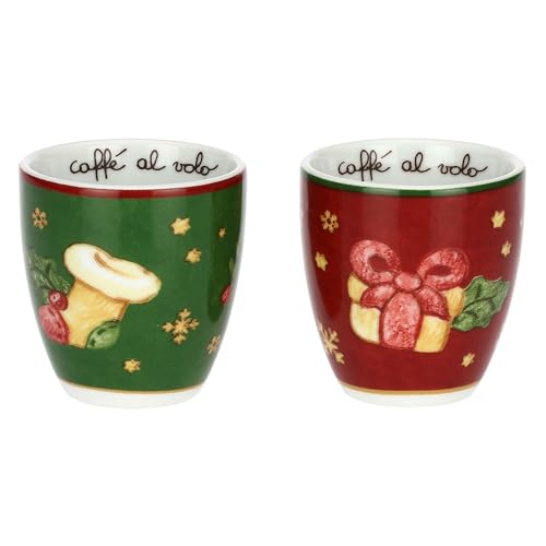 THUN, Set 2 Caffeini in Porcellana, Collezione Sorprese di Natale, Set da...