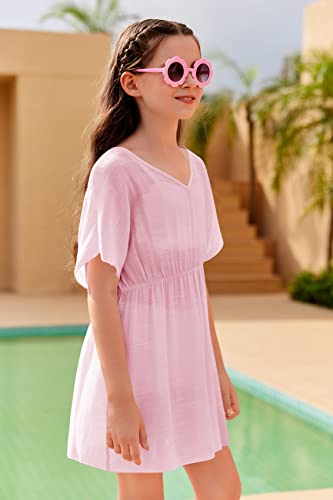 Image of Fommykin Girls Swimwear Cover Ups Kids Beach Bathing Suit Coverups Cute Sweet Bikini Swimsuit Tunic Dress