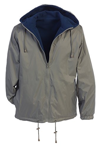 Gioberti Men's Reversible Rain Jacket with Polar Fleece Lining