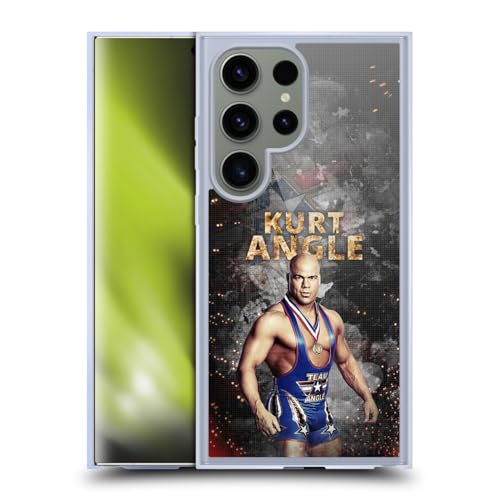 WWE Kurt Angle Coque en Gel pour Samsung Galaxy S24 Ultra Compatible MagSafe Protection Militaire