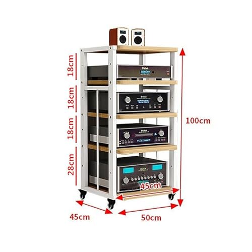 HOFSSI Media Storage Shelves, 5-Tier Audio Video Media Stand Cabinet, for Entertainment Stereo Components for Living, Gaming, Recording Room (Color : B)