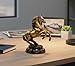eSplanade Brass Standing Horse Rearing Horse Showpiece Centre Piece Figurine Sculpture - Decorative Items - Home Decor - Golden - 4.5