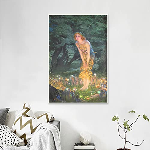 123 Life Midsummer Eve By Edward Robert Hughes Poster Fairy Painting Classical Art Print Renaissance Wall Art Vintage Home Decor For Living Room Bedroom Unframed (Midsummer Eve,30X45Cm/12X18In) #TOP1
