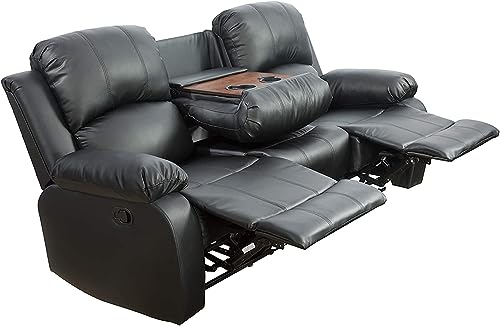 AYCP Bonded Leather Living Room Furniture Set Reclining Sofa Set
