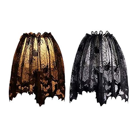 Healifty Black Lace Halloween Lampshade Covers Cover