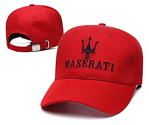 For Maserati Hat Car Logo Racing Apparel Adjustable Baseball Caps Travel Cap Racing Motor Hat Fit Maserati Accessories (Red) #TOP2