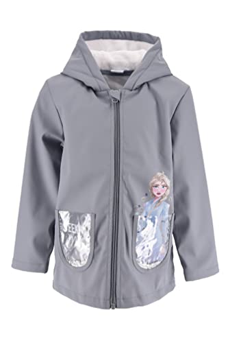Disney Frozen - Imperméable à capuche La Reine des Neiges pour enfant filles - Veste doublée imperméable contre la pluie (as4, age, 5_years, regular, Gris, 5 ans)