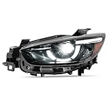 HECASA Left LED Headlight Compatible with 2013-2016 Mazda CX-5 With AFS Adaptive Front Lighting System Headlamp W/AFS DRL Day Running Light Clear Lens Black Housing Replacement for KA0G51040C