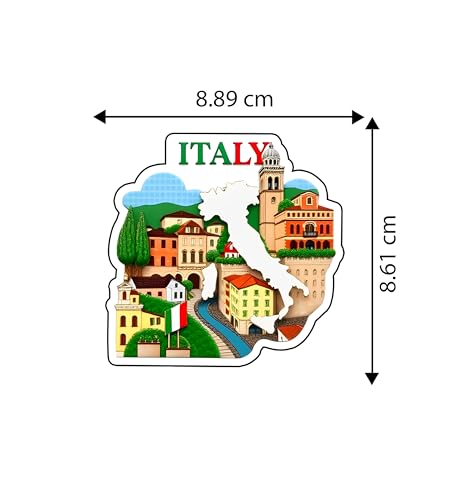 Image of Gift Me Bazar Country Fridge Magnet for Home Kitchen Refrigerator Door Stylish Decor Multicolored Souvenir Gift | Country Theme MDF Wooden Fridge | Souvenir Travel Magnets (Italy Fridge Magnet)