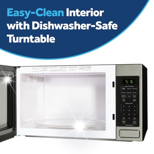 GE Countertop Microwave Oven, 1150 Watt, 1.6 Cu. Ft., Black, GCST16S1WBB - image 7