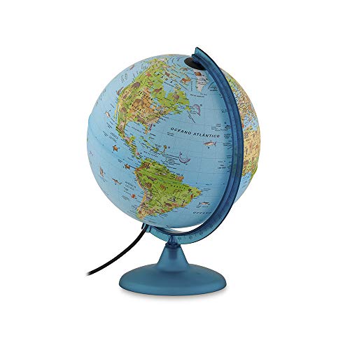 Tecnodidattica – Globo terrestre Safari para crianças e adolescentes | Luminoso | Cartografia ilustr